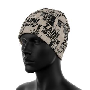 Bonnet pour homme en polyester extensible doux et en spandex tricoté 180 GSM, bonnet d'hiver avec logo personnalisé en transfert thermique, bonnet jacquard - Product Image 4