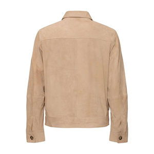 High Quality Custom <b>Men's</b> Winter <b>Jacket</b> Genuine Cowhide Sheep <b>Suede</b> Leather with Zipper Formal Style Woolen Fabric - Product Image 2