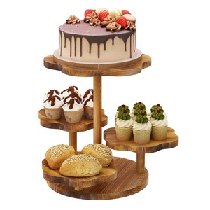 Recién llegado, Soporte redondo de madera para postres de pastel de diseño personalizado con soporte de Metal, soporte para pastel, decoraciones para fiesta de cumpleaños - Product Image 1