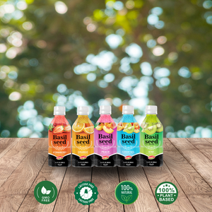 เครื่องดื่มน้ำผลไม้เกรดพรีเมี่ยมกลิ่นพีชเรสเมล็ดโหระพา350มล. โจโจ้นาวี - Product Image 2