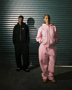 Sudaderas con capucha personalizadas de alta calidad Heavyweight Oversized 100% Cotton Baggy Zip up Hoodie para hombres - Product Image 2