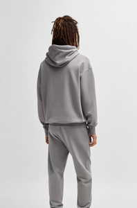 Chándal de invierno de algodón 100% para hombre, jersey de 2 piezas con patrón sólido, sudadera y pantalón para correr, ropa de calle, ropa de calle - Product Image 4