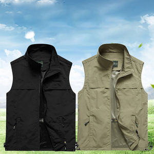 Coton sergé Vintage fermeture à glissière complète tir vêtements de travail veste en forme de V multi-poches à capuche respirant pour entrepôt Vintage - Product Image 6