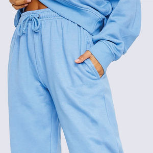 Jogging pour femmes, couleurs personnalisées, hiver, molleton plat, jambe large, confortable, écologique, séchage rapide, matière en coton, streetwear, taille haute - Product Image 6