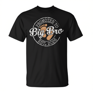 Camiseta para Hermanos con Estampado '2026 Est Established Big Bro' para la Primera Promoción - Product Image 2