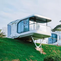 2025 Mini-maison mobile en bois, style cabane et ferme, blanche, 20ft/40ft, avec structure en acier respirante, pour usage hôtelier, atelier ou habitation