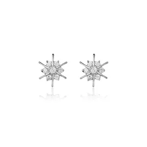 "925 Sterling <b>Silver</b> Trendy PEAR Cut Diamond Stud Earrings for Women's Engagement Wedding & Anniversary Gifts" - Product Image 2