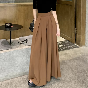 Casual Pants <b>Women</b> High <b>Elastic</b> <b>Waist</b> Summer Breathable New Fashion Brown Character Loose Straight <b>Trouser</b> - Product Image 5