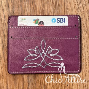 ที่ใส่บัตรหนังวัวแท้แบบบางยอดนิยมปรับแต่งได้สำหรับใส่นามบัตรนามบัตรเครดิตการ์ดสำหรับผู้หญิง - Product Image 1