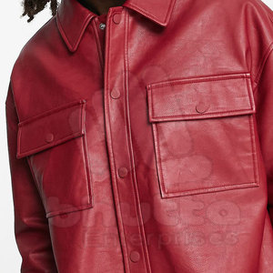 Vestes en cuir pour hommes de couleur personnalisée, confortables, respirantes, imperméables, col montant, style rétro - Product Image 4