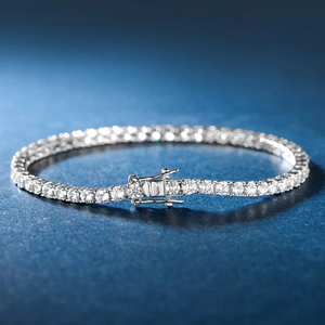 Bracelet en argent sterling plaqué rhodium unisexe pour femmes et hommes, diamant cultivé en laboratoire IGI, zircone cubique, argent pur 925 - Product Image 1