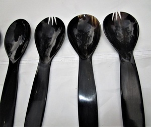 Cuillère en corne de buffle de qualité supérieure, ustensiles de cuisine faits à la main, cuillères en corne enrichies d'agate pour la cuisine par f s i - Product Image 2