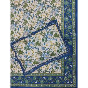 Drap plat en coton percale pour lit double avec taies d'oreiller 108 x 108, respirant et imprimé - Product Image 1