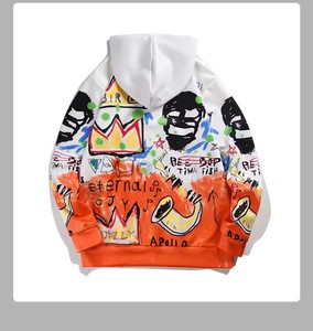 Sudadera con capucha de algodón mezclado de alta calidad con logotipo de impresión personalizado 3D para hombres Sudadera con capucha de invierno de gran tamaño con impresión en relieve - Product Image 5