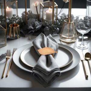 Porte-serviettes en feuille d'or de qualité supérieure pour mariage, réception, buffet, hôtel, restaurant et idée de présentation de table de luxe en provenance d'Inde - Product Image 6