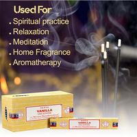 Bâtonnets d'encens à la vanille Satya Nag Champa, 12 paquets x 15 grammes, décoration spirituelle anti-stress et décoration de méditation