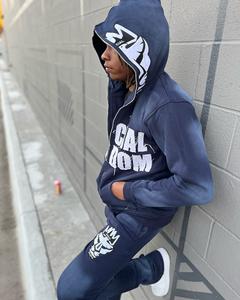 Sweatshirts à capuche personnalisés pour hommes Survêtements vintage délavés à l'acide de haute qualité Combinaisons de survêtement délavées à l'acide Ensemble pantalons de survêtement et sweat à capuche pour hommes - Product Image 5