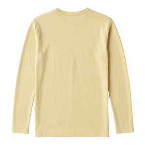 เสื้อยืดคอกลมแขนยาวผู้ชาย สีเหลือง ผ้าฝ้ายออร์แกนิค 100% ระดับพรีเมียม ผ่านการรับรอง GOTS ผ้าไม่หด ระบายอากาศได้ดี - Product Image 2