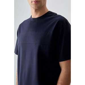 Camiseta Básica Azul Marino para Hombre, Talla Grande - 88378, Material Jersey 100% Algodón, Grueso, Suave y Texturizado - Product Image 5