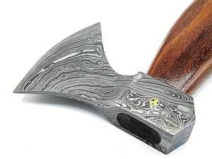 Haches de camping et de chasse en acier Damas de haute qualité, manche en acier Damas de qualité industrielle, couleur argent, 12 pouces de longueur totale - Product Image 4