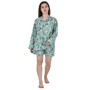 Ensemble de vêtements de salon et de sommeil imprimés indiens luxueux et doux en pur coton, motifs floraux faits à la main, imprimés 3 - Product Image 1