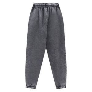 Vintage Acid Wash Jogger Pants for <b>Women</b> Lightweight Custom Logo <b>Fleece</b> <b>Trousers</b> Trending Streetwear Hip Hop Casual Wholesale - Product Image 2