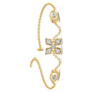 Bracelet en or véritable 14K avec diamants cultivés en laboratoire Bracelet délicat en or blanc Bracelet cadeau réglable pour femme - Product Image 2