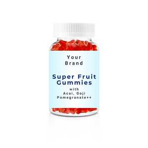 Etiqueta privada disponible Venta caliente Suplementos herbales 60ct Super Fruit Gummies con Acai Goji Granada Sabores de frambuesa - Product Image 1