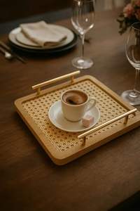 Bandeja Organizadora de Ratán de Lujo con Asa para Servir, para Cocina, Hogar, Hotel, Aspecto Increíble al Mejor Precio - Product Image 2