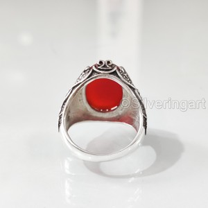 Nuevo anillo exclusivo para hombre, anillo de piedra natal de piedra preciosa cornalina Natural, todos los tamaños, joyería de Navidad otomana, anillo de Plata de Ley 925 - Product Image 6