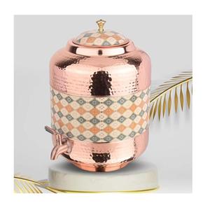 Copper Metal <b>Water</b> Cooler and Glass With Stand New Design Printed Copper <b>Water</b> <b>Dispenser</b> - Product Image 1