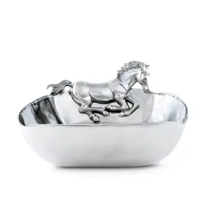 Hand-Polished Premium <b>Metal</b> <b>Bowl</b> Interior <b>Metal</b> Decorative <b>Bowl</b> for Home and Hotel Decor Luxury Silver Safe plated Zahid Exports - Product Image 1
