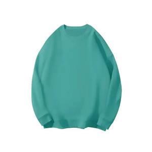 Femmes à la mode coupe ample doublé polaire coton court décontracté col rond couleur unie haut tricoté pour l'automne - Product Image 2