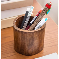 Porte-stylo de qualité supérieure avec accent en bois Boîte de rangement de bureau Idéal pour les espaces de travail de décoration de bureau élégants Organisé Meilleurs porte-stylos