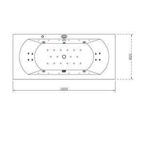 Vasca Idromassaggio Portatile da Interno Vincenca 180 x 80 cm Bianca con Illuminazione LED e Getti Massaggianti, Design Quadrato e Ovale - Product Image 4