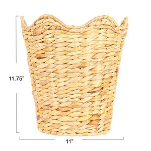 Panier en jacinthe d'eau avec bordure en coquillages tissés, panier de rangement fait à la main, vente en gros, écologique, fabriqué au Vietnam - Product Image 2