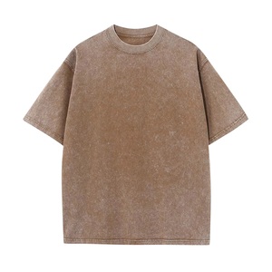 T-shirts de cérémonie unisexes 100% coton doux et élégants pour hommes et femmes, tissu peigné délavé à l'acide, vêtements décontractés confortables - Product Image 4