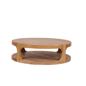 Meubles de maison, table basse rectangulaire en teck, table centrale en bois massif pour salon, style fermier - Product Image 2