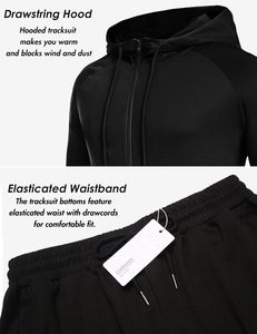 Ensemble de survêtements pour hommes personnalisés 2024, jogging 2 en 1, streetwear, respirant, polyester/coton écologique, hiver - Product Image 6