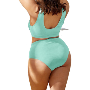 Hot Sale Plus Size Sexy Women 2 Piece Set Animal Print Anti-Bacterial Breathable Swimwear Front Logo Beachwear - Product Image 5