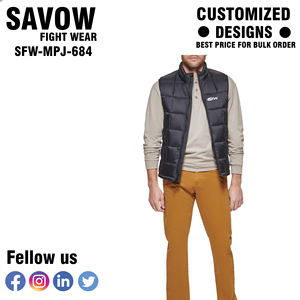 Veste d'hiver tendance style streetwear avec fermeture éclair, respirante, décontractée, sans manches, en tissu de toile respirant - Product Image 3