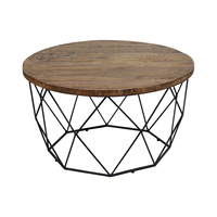 Table d'appoint industrielle pour lit d'appoint Table basse industrielle carrée en bois pour salon Tables de mobilier industriel à bas prix