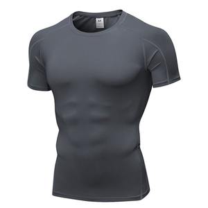 2025 Trend Men's Gym Camiseta de compresión Sostenible de secado rápido Fitness Muscle Fit Logotipo personalizado 100% algodón - Product Image 6