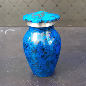 Mini urnas de recuerdo azul bosque para cenizas humanas hombres mujeres | Pequeñas urnas conmemorativas de cremación para restos funerarios para urna de columbario - Product Image 1