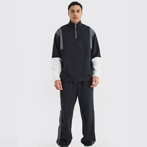 Chándales transpirables de alta calidad para hombre OEM 2025, diseño de Panel de Cuello estilo media cremallera, ropa de calle al por mayor para la temporada de invierno - Product Image 2