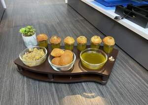 Bandeja para servir aperitivos de Venta caliente Bandeja para servir aperitivos de madera multiusos con cuenco del exportador indio - Product Image 4