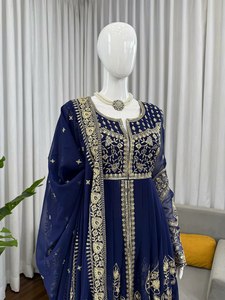 Пакистанский шелковый банараси-сатин: элегантный свадебный наряд, праздничный комплект, разноцветный свадебный лехенга, модный сальвар-камиз. Распродажа онлайн. - Product Image 5