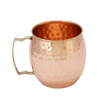 Mug en Cuivre Pur à 100% Écologique Fait Main Design Élégant Vaisselle Métallique de Haute Qualité avec Paille pour la Maison, le Bureau et l'École