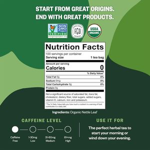 Thé aux feuilles de marron bio FGO, 100 sachets, sachets de thé écologiques, sans caféine, sachet refermable - Product Image 6