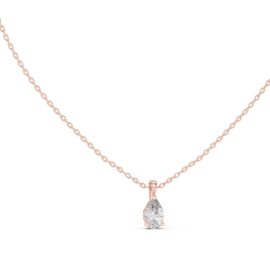 สร้อยคอเพชร VVS-VS EF ทรงลูกแพร์ 1 กะรัต ผลิตในห้องปฏิบัติการ ทอง 18KT, 14KT โรสโกลด์, เยลโลว์โกลด์, ไวท์โกลด์ เครื่องประดับชั้นดีที่ยั่งยืน - Product Image 3